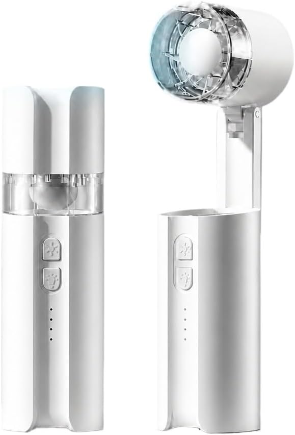 Hanging neck handheld small fan, ultra-long battery life, light portable, foldable mini desktop with power bank