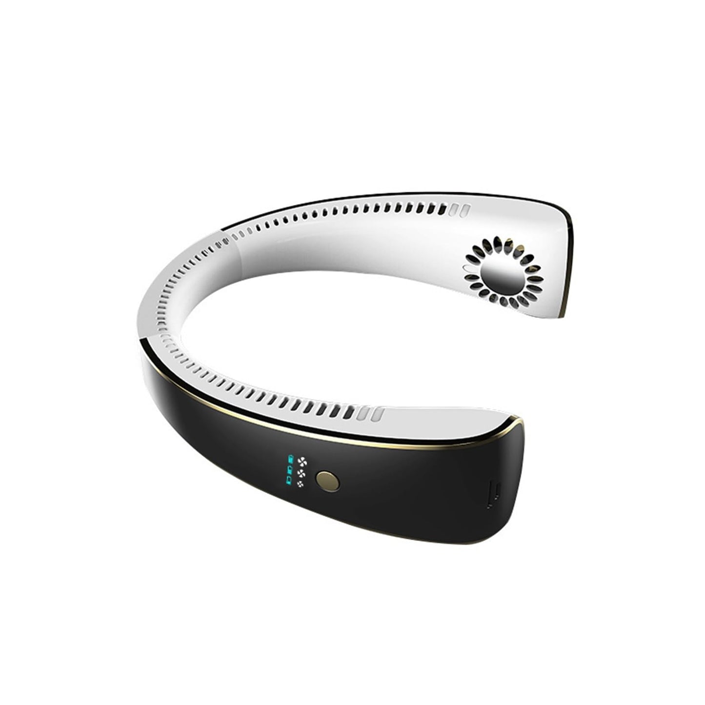 Voice ai hanging neck fan portable small student mobile phone control leafless silent charging usb