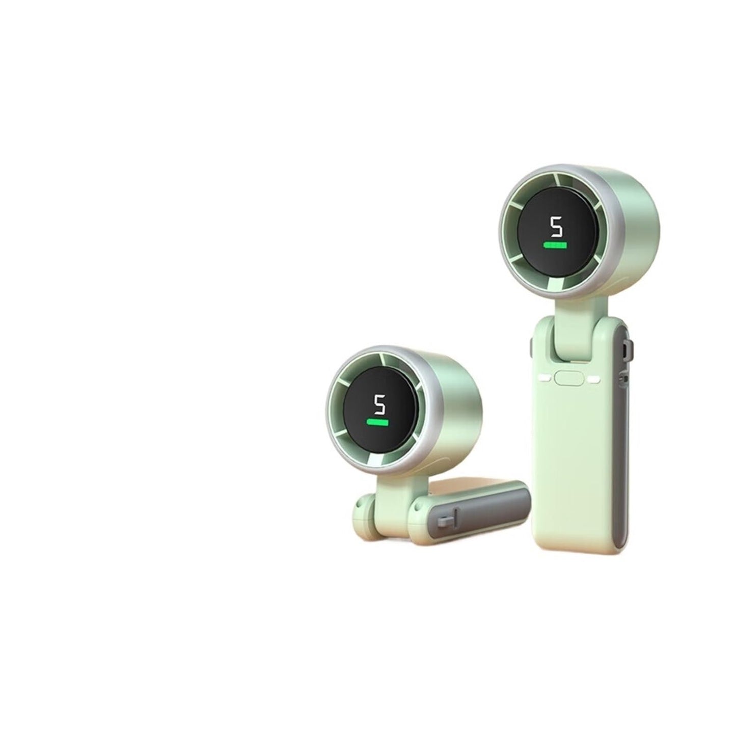 High-speed turbocharged handheld fan digital display mini hanging neck usb charging convenient portable folding