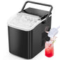 Sweetcrispy Countertop Ice Maker with Scoop, Basket and Handle, Portable Ice Machine 9 Cubes Ready in 6 Mins, 26.5lbs in 24Hrs, 2 Sizes for Home Kitchen Office Bar Party, Green