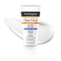 Neutrogena Clear Face Sunscreen Lotion SPF 50 for Acne-Prone Skin Broad Spectrum UVA UVB Protection Oil-Free No-Fragrance No-Oxybenzone Water-Resistant Daily Face Moisturizer, 3 fl oz