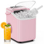 DUMOS Ice Maker Countertop, Ice Machine with Portable Handle, Basket and Scoop, 26lbs Daily, 9 Bullet Cubes in 6-8 Mins, Auto-Cleaning for Home, Kitchen, Office, Outdoors, RV Camping
