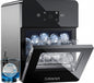 Silonn Ice Maker Countertop, Portable Ice Machine with Carry Handle, Self-Cleaning Ice Makers with Basket and Scoop, 9 Cubes in 6 Mins, 26 lbs per Day, Ideal for Home, Kitchen, Camping, RV