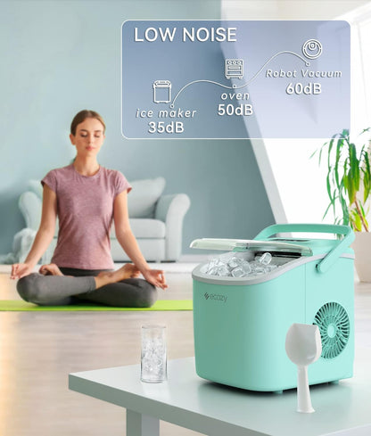 ecozy Nugget Ice Makers Dispenser 40 lbs Per Day Pebble Sonic Ice Machine Countertop, Touch-Free Ice, Self-Cleaning, Mistalo Drop Slim for Home Kitchen Office