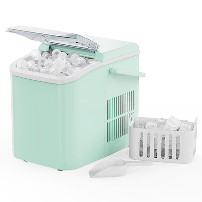 NEWBULIG Ice Makers Countertop with Handle, Portable Ice Machine, 9 Bullet Ice Cubes in 6 Mins, 26lbs in 24Hrs, Auto-Cleaning, with Basket and Scoop, for Home, Kitchen, RV, Camping,Black