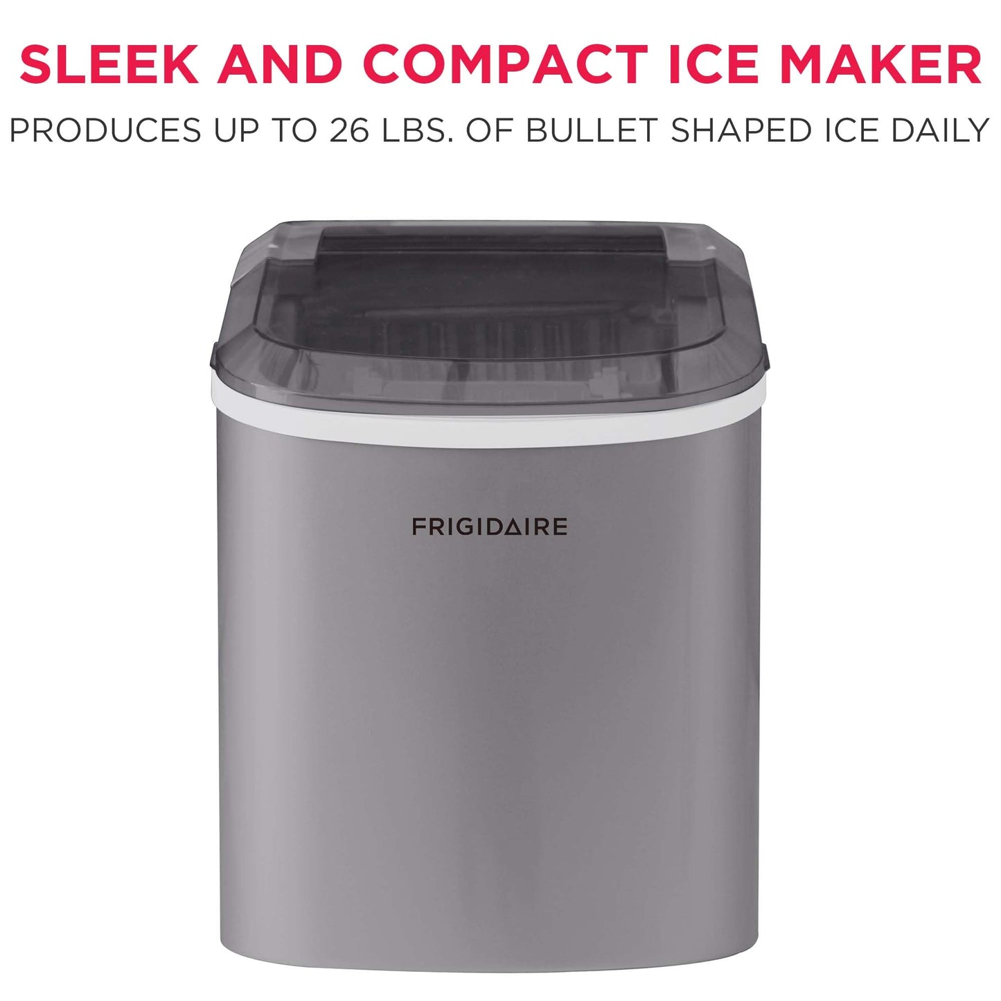 FRIGIDAIRE EFIC128AMZBLK Compact Countertop Ice Maker, 26 lb per Day, Black