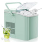 OLIXIS Countertop Ice Maker Machine with Handle, Auto-Cleaning Portable Ice Maker with Basket & Scoop, 26lbs in 24Hrs & 9 Cubes in 6 Mins, 2 Cube Sizes, for Home Party Camping RV, Black