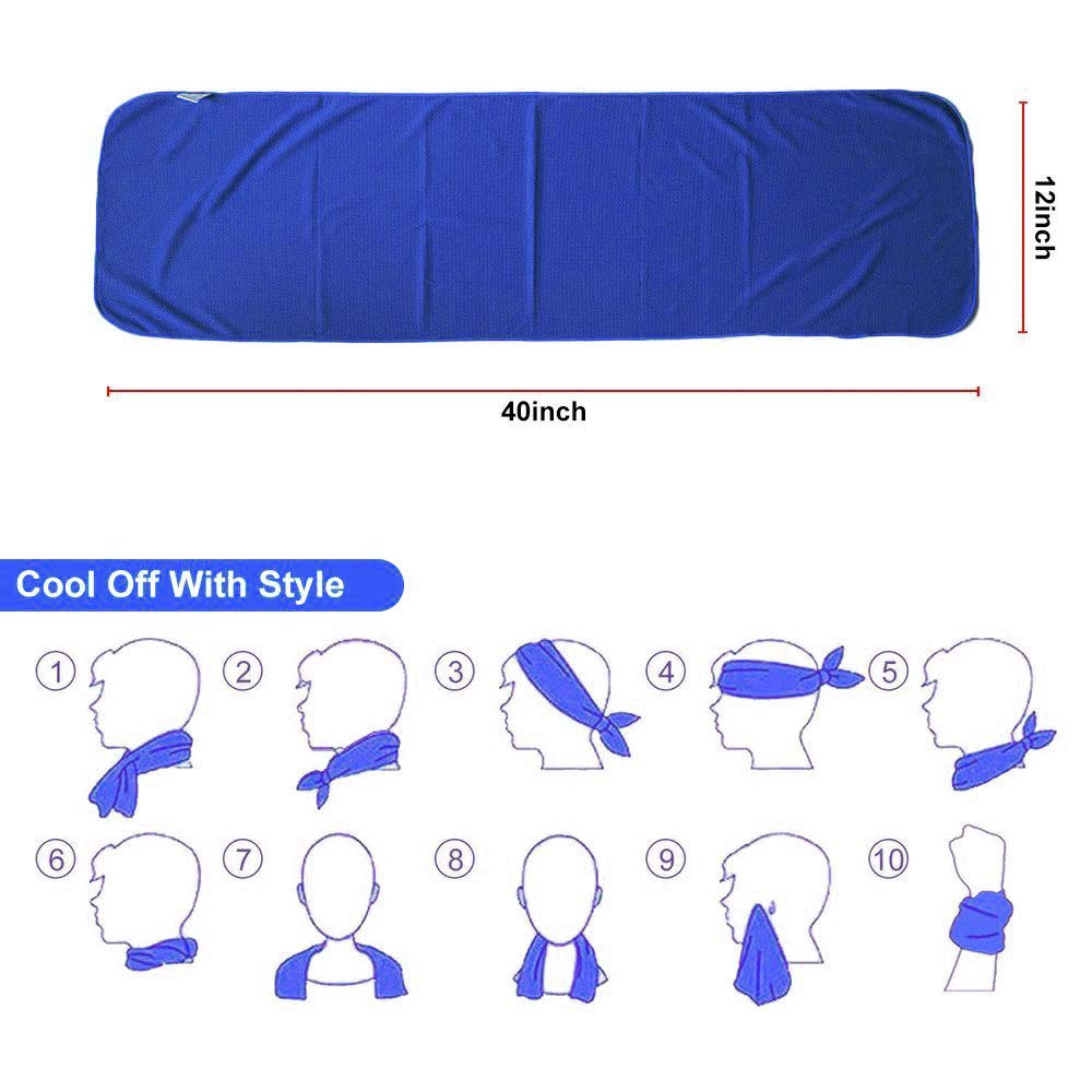 Sukeen [4 Pack Cooling Towel (40"x12"), Soft Breathable Chilly Microfiber Towel for Yoga,Sport,Running,Gym,Workout,Camping,Fitness,Workout & More Activities