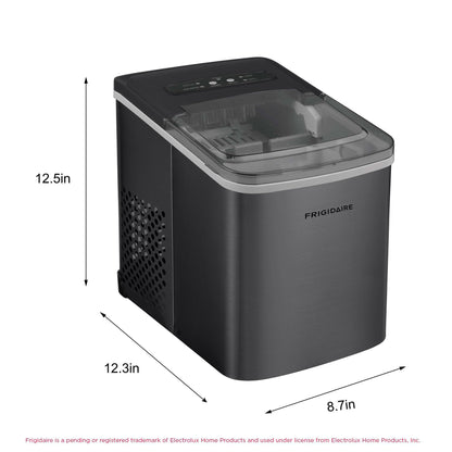 Frigidaire Countertop Portable, 26 lb per Day Bullet Ice Maker Machine (Black Stainless Steel)