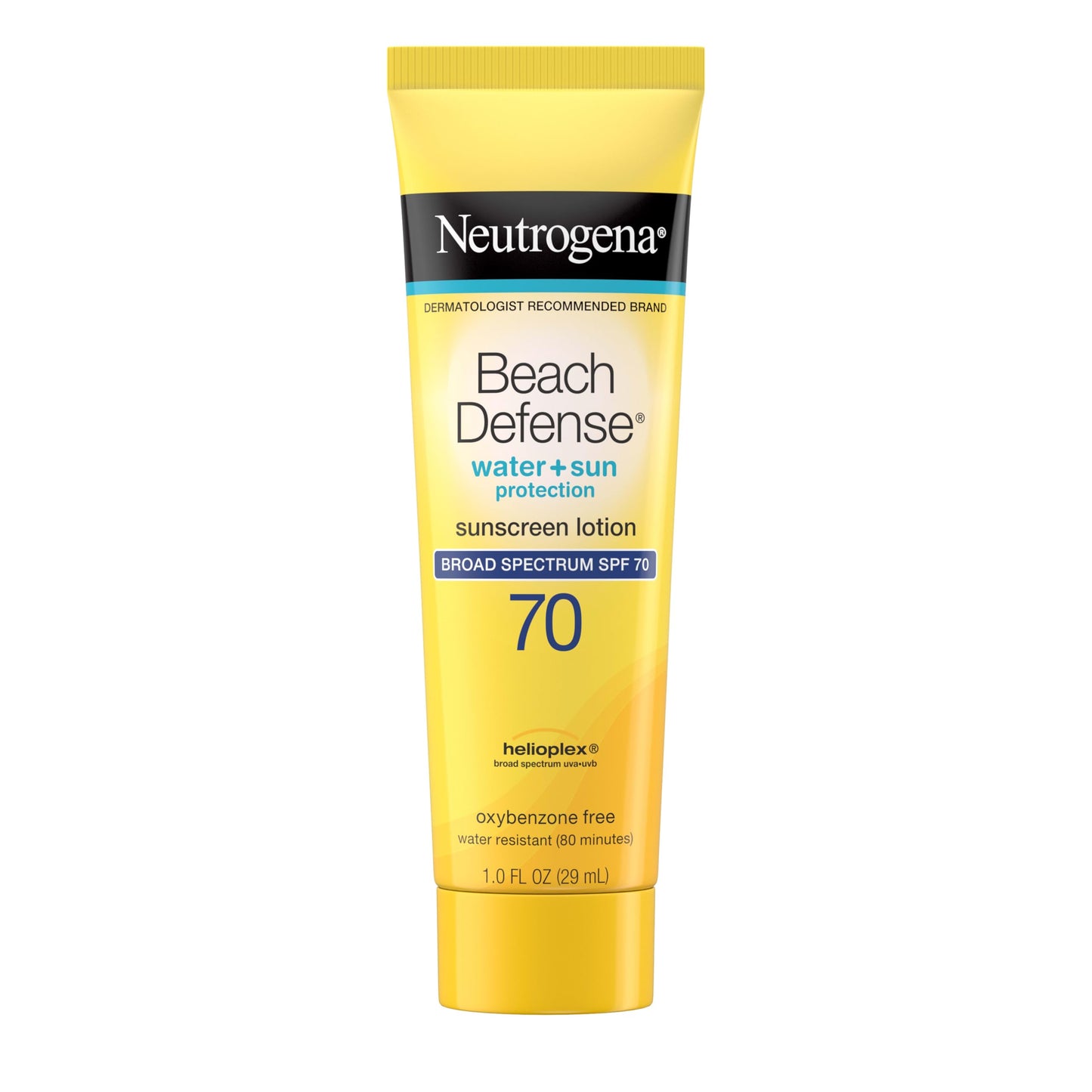 Neutrogena Beach Defense Sunscreen Lotion SPF 70 Broad Spectrum UVA UVB Protection Lightweight Water Resistant up to 80 Minutes Beach-Strength Sun Protection for Whole Family, 6.7 fl oz