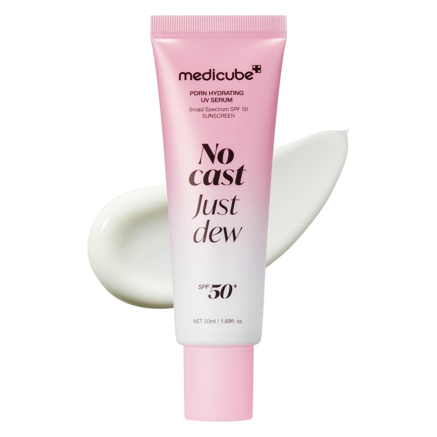 medicube Sunscreen No Cast Just Glow Collagen | SPF 50 Broad Spectrum Face Sunscreen | Lightweight, Non-Sticky, Hydrating Formula | Peptide, Cica for Soothing & Glow | Korean Skincare