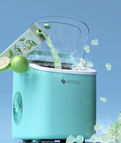 ecozy Nugget Ice Makers Dispenser 40 lbs Per Day Pebble Sonic Ice Machine Countertop, Touch-Free Ice, Self-Cleaning, Mistalo Drop Slim for Home Kitchen Office