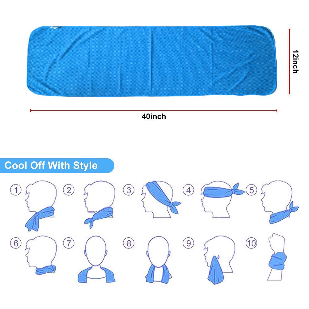 Sukeen 4 Pack Cooling Towels (40"x12"),Ice Towel,Soft Breathable Chilly Towel,Microfiber Towel for Yoga,Sport,Running,Gym,Workout,Camping,Fitness,Workout & More Activities