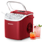 EUHOMY Countertop Ice Maker Machine with Handle, 26lbs Per Day, 9 Ice Cubes Ready in 6 Mins, Auto-Cleaning Portable Ice Maker with Basket and Scoop, for Home/Kitchen/Camping/RV (Purple)