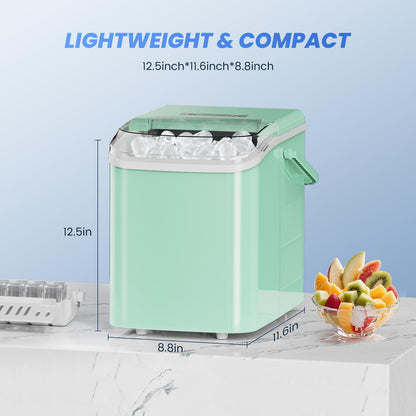 NEWBULIG Ice Makers Countertop with Handle, Portable Ice Machine, 9 Bullet Ice Cubes in 6 Mins, 26lbs in 24Hrs, Auto-Cleaning, with Basket and Scoop, for Home, Kitchen, RV, Camping,Black