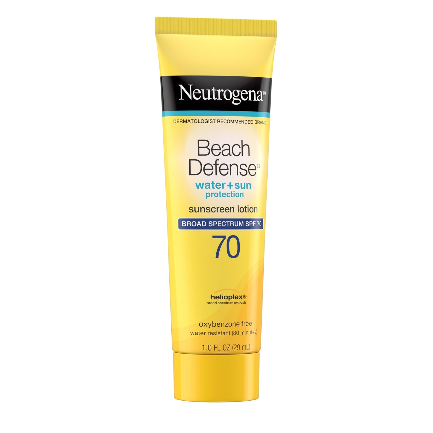 Neutrogena Beach Defense Sunscreen Lotion SPF 70 Broad Spectrum UVA UVB Protection Lightweight Water Resistant up to 80 Minutes Beach-Strength Sun Protection for Whole Family, 6.7 fl oz