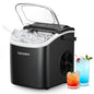 EUHOMY Countertop Ice Maker Machine with Handle, 26lbs Per Day, 9 Ice Cubes Ready in 6 Mins, Auto-Cleaning Portable Ice Maker with Basket and Scoop, for Home/Kitchen/Camping/RV (Purple)