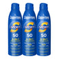 Coppertone Sport Sunscreen Spray SPF 50, Sweat, Heat and Water Resistant Sunblock, Lightweight, Oxybenzone Free, Spray Sunscreen Bulk Pack, 5.5 Oz Bottle, Pack of 3