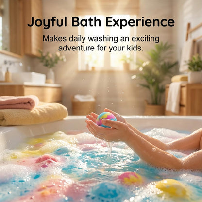 2026 New Bath Bombs Gift Set, Ocean Toy Bath Salt Ball Sleeve Box Bath Bombs, Bath Bombs with Surprise Inside, Colorful Bubble Bath for Kids Safe, Best Birthday and Party (Blue)
