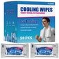 30 Pack Disposable Cooling Wipes, Individually Wrapped No-Rinse Cooling Towels, (25''x 9.84'') Extra-Thick Oversized Ice Towel for Sports, Travel, and Camping in Hot Weather (White)