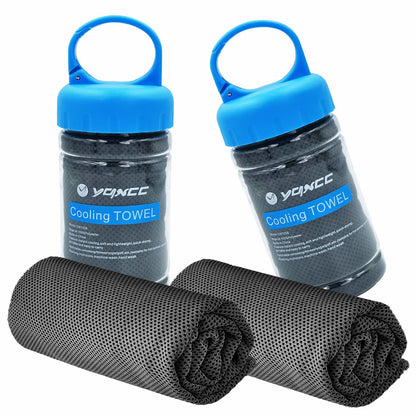 YQXCC 2 Pack Cooling Towels (47"x12"), Ice Cool Neck Towel, Soft Breathable Microfiber for Yoga, Golf, Gym, Running, Camping & Hot Weather