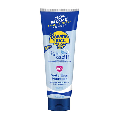 Banana Boat Light As Air Sunscreen Lotion SPF 50 Twin Pack | Lightweight & Non-Greasy Lotion Sunscreen SPF 50, Sunblock, Oxybenzone Free, 6oz each