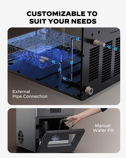 Silonn Ice Maker Countertop, Portable Ice Machine with Carry Handle, Self-Cleaning Ice Makers with Basket and Scoop, 9 Cubes in 6 Mins, 26 lbs per Day, Ideal for Home, Kitchen, Camping, RV