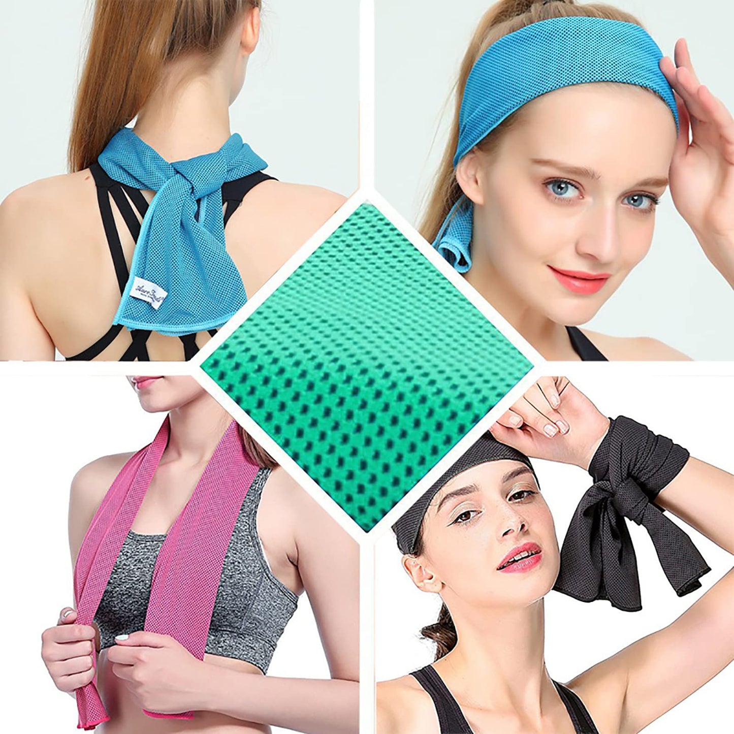 Pack of 20 Cooling Towel 40x12'' Ice Towel for Neck and Face Microfiber Chilly with Bag Breathable Yoga Gym Stay Cool Towels Sweat Rag for Workout Running Camping Pilates Beach, Dark Blue