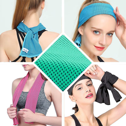 Pack of 20 Cooling Towel 40x12'' Ice Towel for Neck and Face Microfiber Chilly with Bag Breathable Yoga Gym Stay Cool Towels Sweat Rag for Workout Running Camping Pilates Beach, Dark Blue