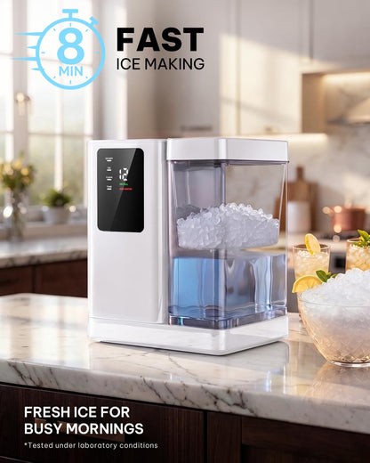 Nugget Ice Maker Countertop, Silonn Chewable Pellet Ice Machine with Self-Cleanin Function, 36lbs/24H Portable Ice Makers for Home Kitchen Officce, Black