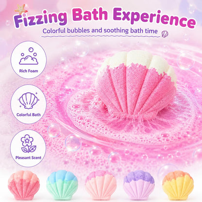 Bath Bombs with Toys Inside, 12 Pack Kids Bath Bombs with Surprise Inside, Play Fizz Bubble Bath Ball, Natural Organic Non Toxic Bath Bomb Gift Set for Boys Girls Toddler (Sea Animal)