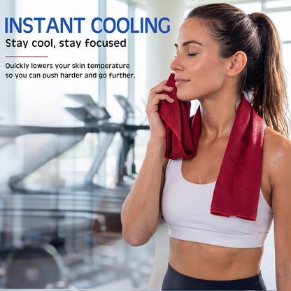 BBTO 100 Pack Cooling Towel - Microfiber Cold Sports Sweat Rags Neck & Face Breathable Ice Chilly Towel for Gym Yoga Golf Workout Beach Accessories