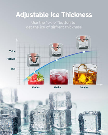 EUHOMY Commercial Ice Maker Machine, 100lbs/24H Stainless Steel Under Counter ice Machine with 33lbs Ice Storage Capacity, Freestanding Ice Maker.
