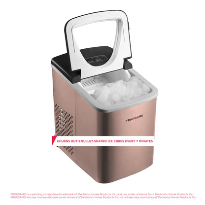 Frigidaire Countertop Portable, 26 lb per Day Bullet Ice Maker Machine (Black Stainless Steel)