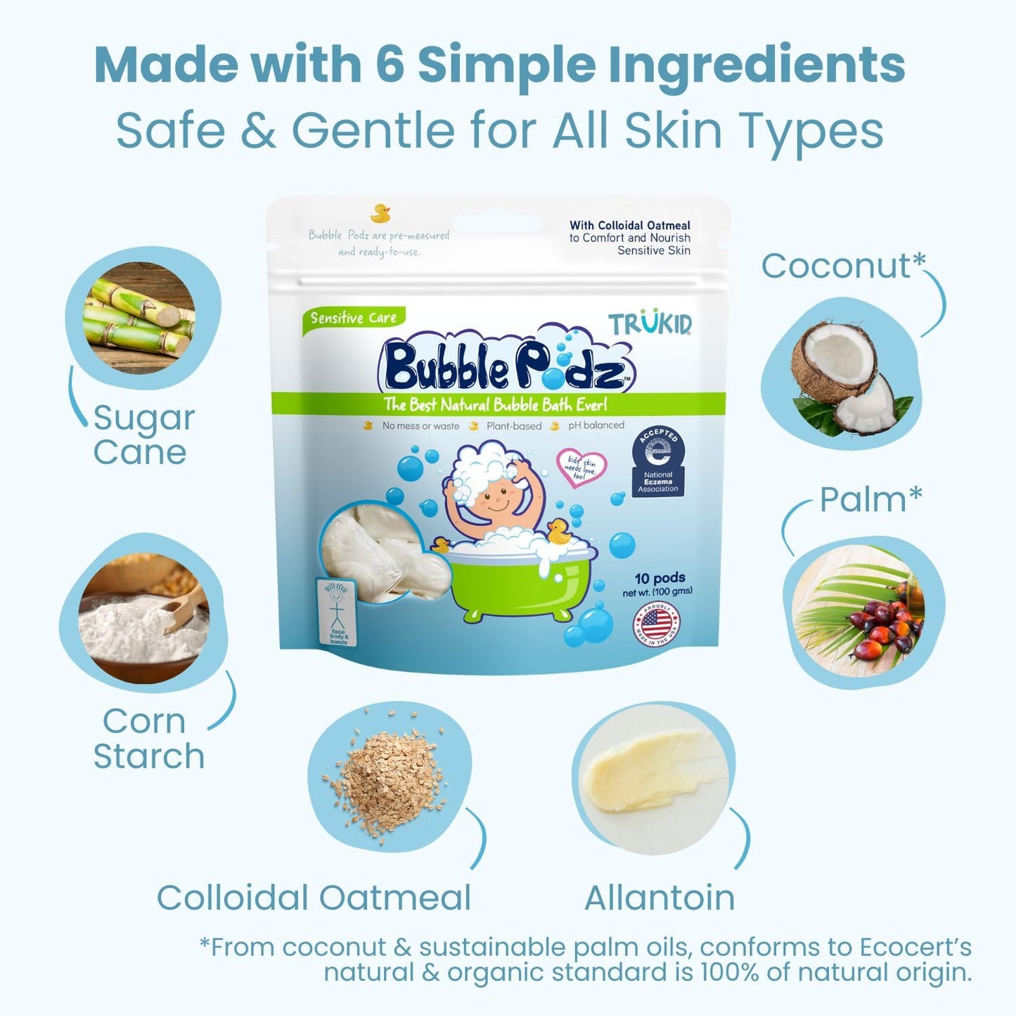 TruKid Bubble Podz Bubble Bath for Kids, Toddlers, & Babies, Tear Free Gentle & Refreshing Bath Bomb for Sensitive Skin with Natural Moisturizers, Non-Toxic, pH Balanced, Lavender Scent (24 Podz)