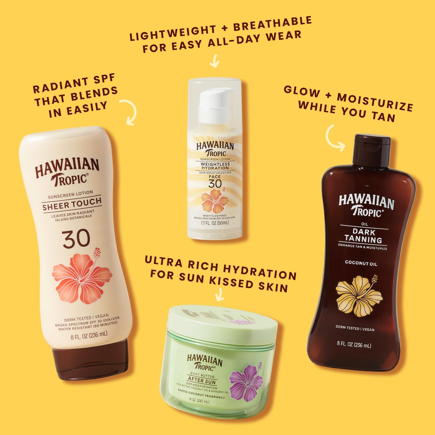 Hawaiian Tropic Everyday Active Sunscreen Lotion, SPF 50 Sunblock, 8 Fl Oz