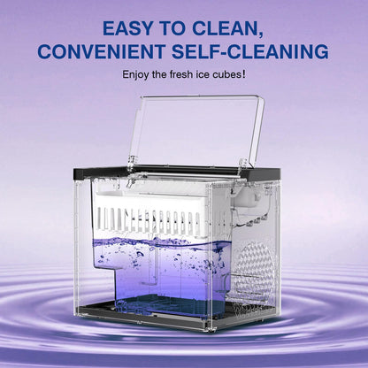 Countertop Ice Makers Machine, Portable Ice Machine Producing 9 Ice Cubes Within 6 Mins, Bullet Ice Available in Two Sizes(S/L), Compact Mini Ice Maker Appliance for Home Kitchen Camping (Soot)