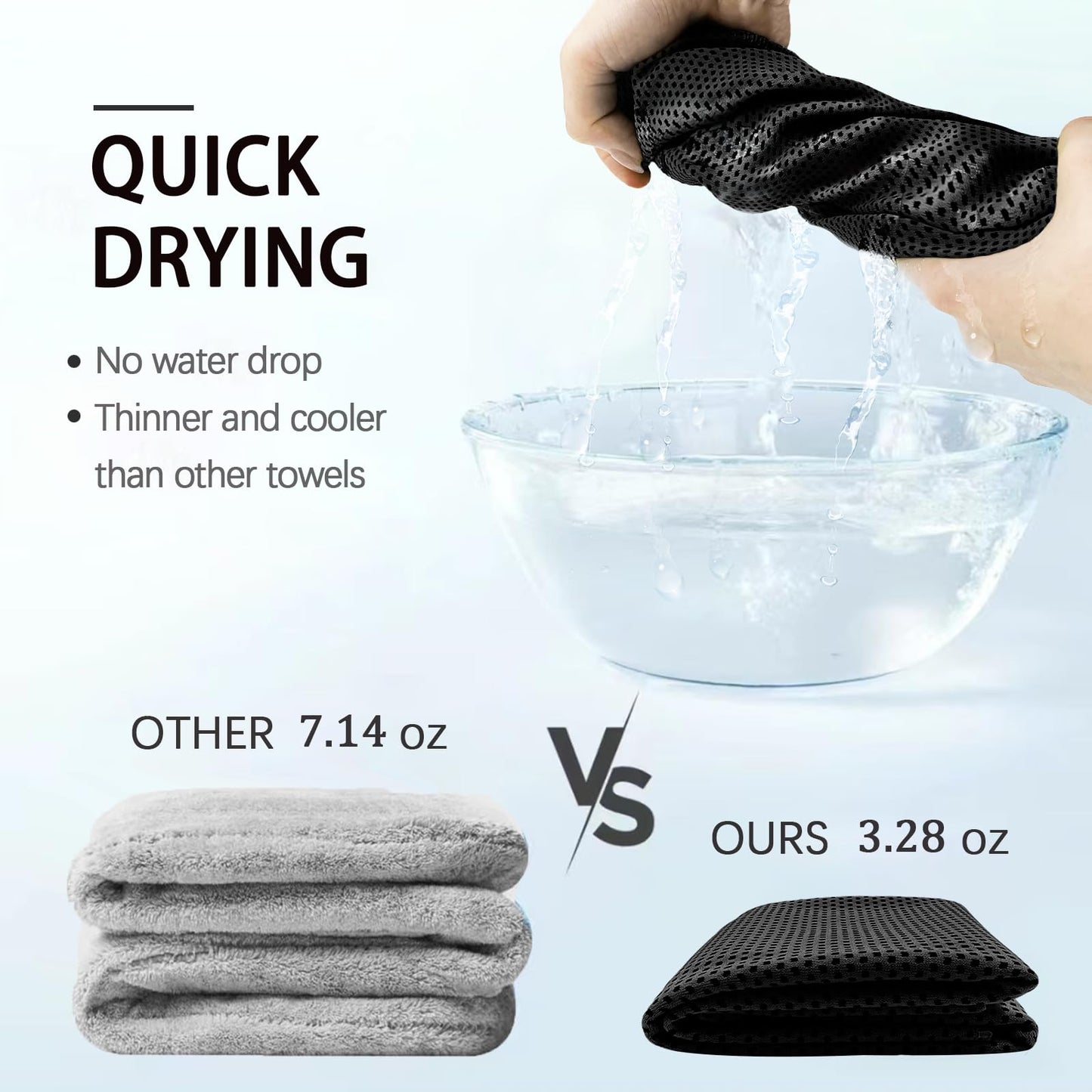 4 Packs Cooling Towel, 40" x 12" Microfiber Cooling Towels for Neck and Face, Soft Breathable Gym Towel for Working Out with Waterproof Bag & Carabiner, Sweat Towels for Running, Yoga, Travel, Climb