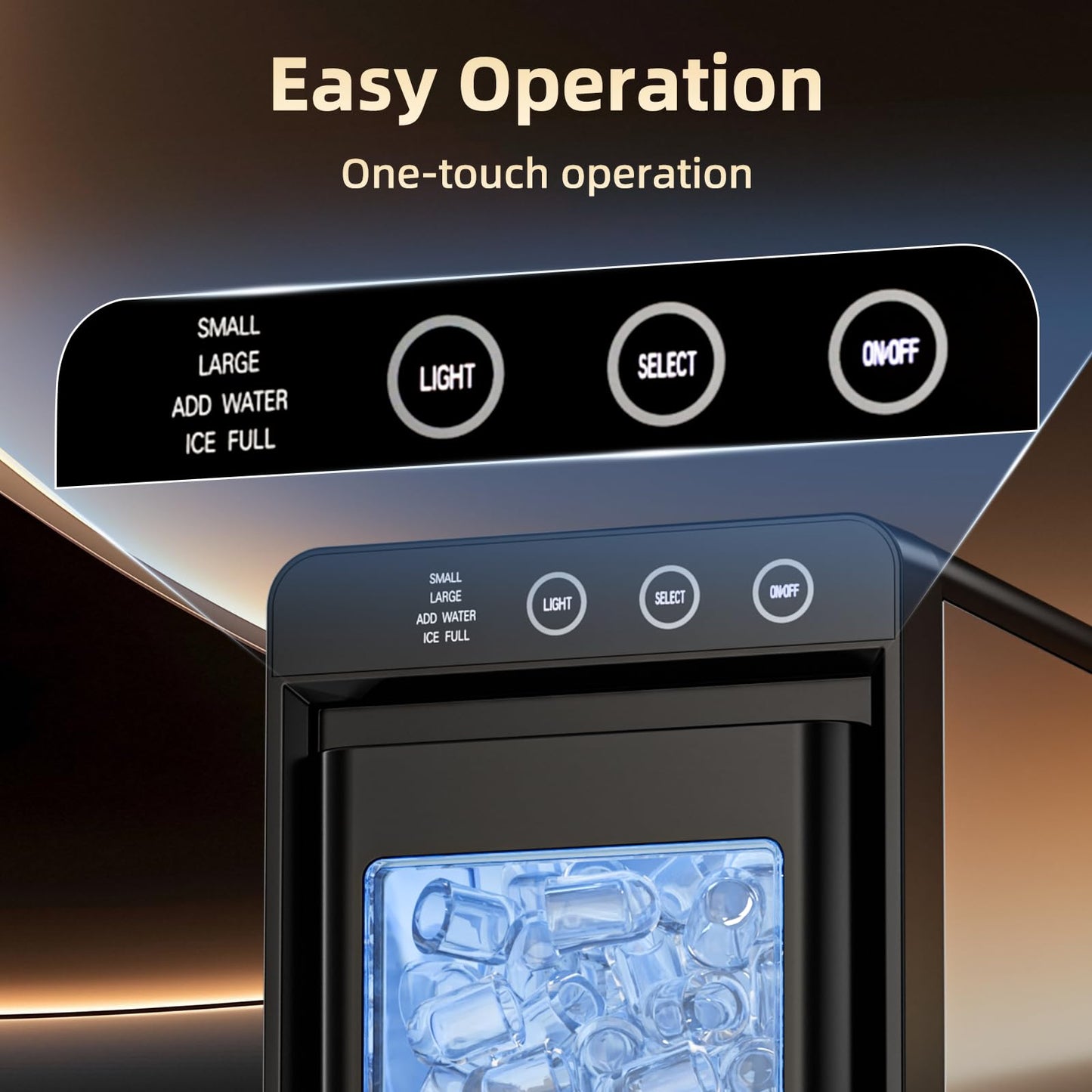 Antarctic Star Ice Maker, Portable Ice Machine with Self-Cleaning Function, 8 Cubes in 6 Mins Fast Countertop Ice Making, Compact Ice Cube Maker for Home, Kitchen, RV, Travel, Stainless Steel