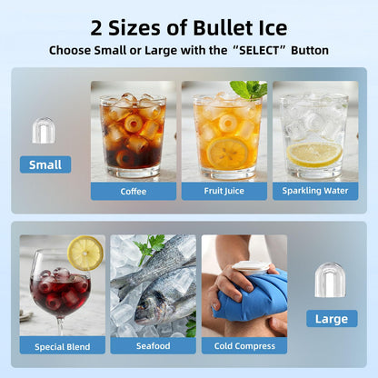 Antarctic Star Ice Maker, Portable Ice Machine with Self-Cleaning Function, 8 Cubes in 6 Mins Fast Countertop Ice Making, Compact Ice Cube Maker for Home, Kitchen, RV, Travel, Stainless Steel
