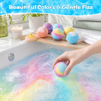 Bath Bombs with Toys Inside, 12 Pack Kids Bath Bombs with Surprise Inside, Play Fizz Bubble Bath Bomb for Boys Girls, Natural Organic Non Toxic Bath Ball Gift Set for Women Men