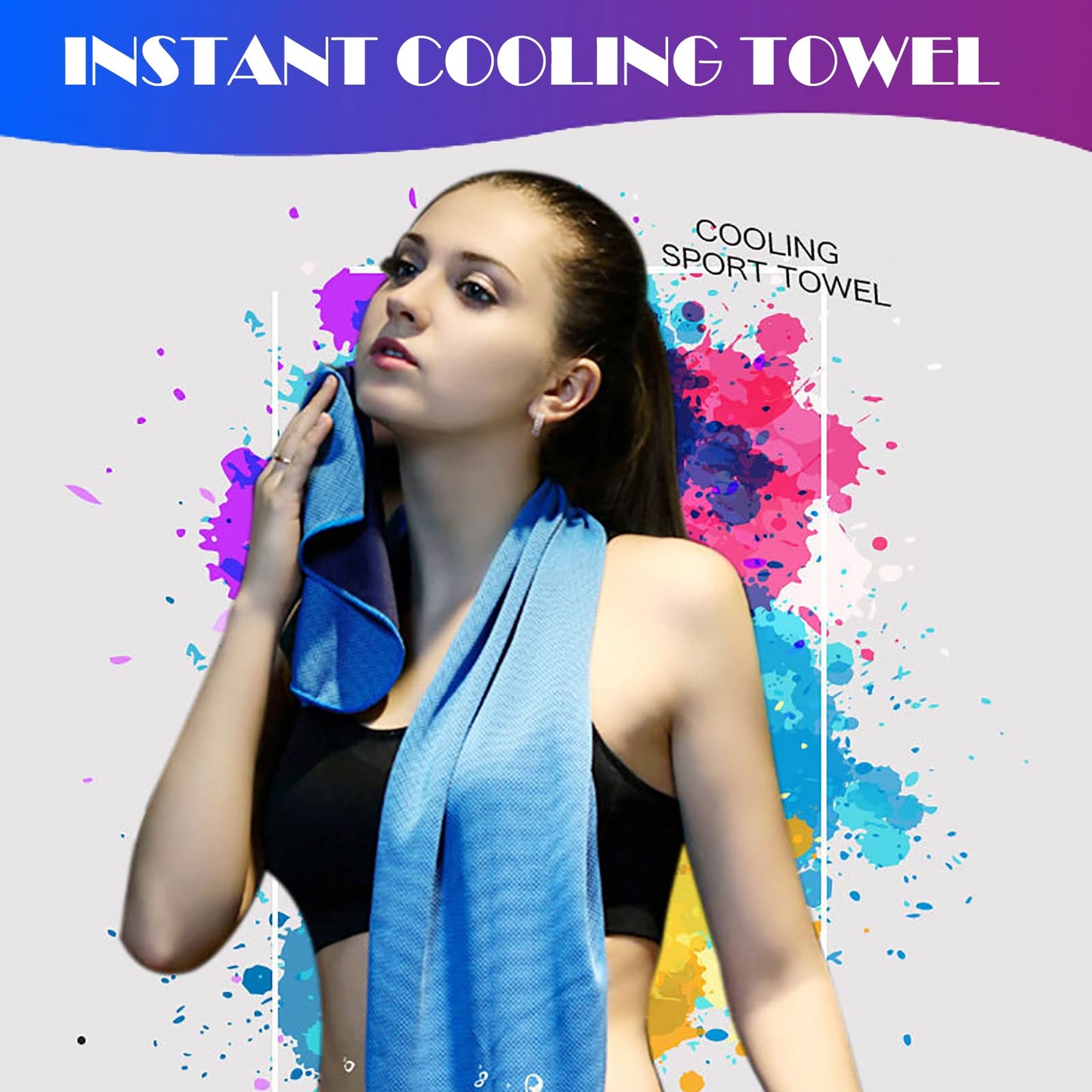 Pack of 20 Cooling Towel 40x12'' Ice Towel for Neck and Face Microfiber Chilly with Bag Breathable Yoga Gym Stay Cool Towels Sweat Rag for Workout Running Camping Pilates Beach, Dark Blue