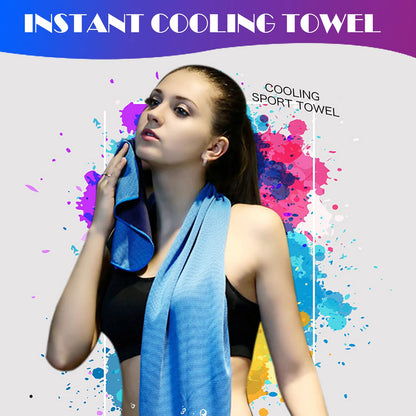 Pack of 20 Cooling Towel 40x12'' Ice Towel for Neck and Face Microfiber Chilly with Bag Breathable Yoga Gym Stay Cool Towels Sweat Rag for Workout Running Camping Pilates Beach, Dark Blue