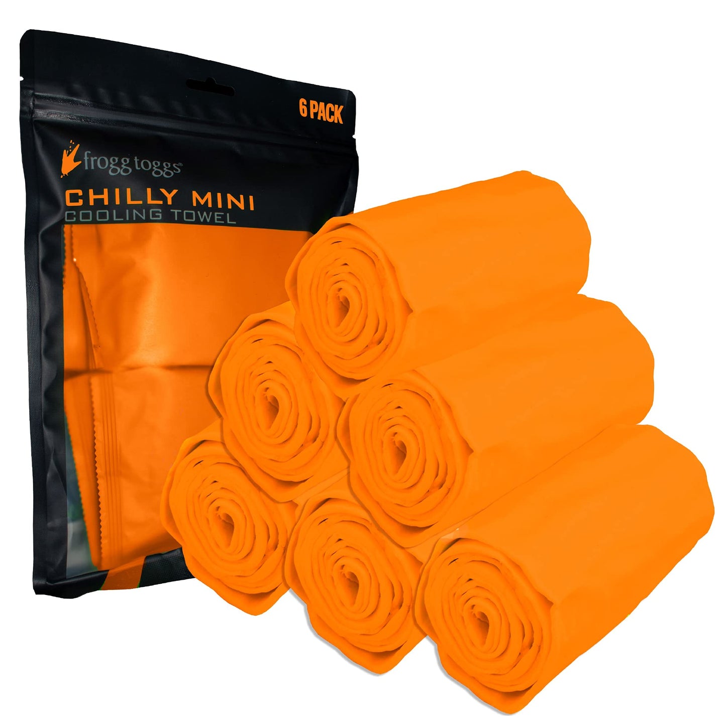 FROGG TOGGS Chilly Mini Cooling Neck Towel, 6 count, 29"x3"
