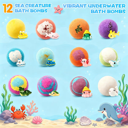 Bath Bombs with Toys Inside, 12 Pack Kids Bath Bombs with Surprise Inside, Play Fizz Bubble Bath Bomb for Boys Girls, Natural Organic Non Toxic Bath Ball Gift Set for Women Men