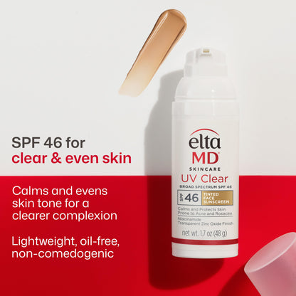EltaMD UV Clear Face Sunscreen SPF, Oil-Free Sunscreen with Zinc Oxide, Dermatologist Recommended