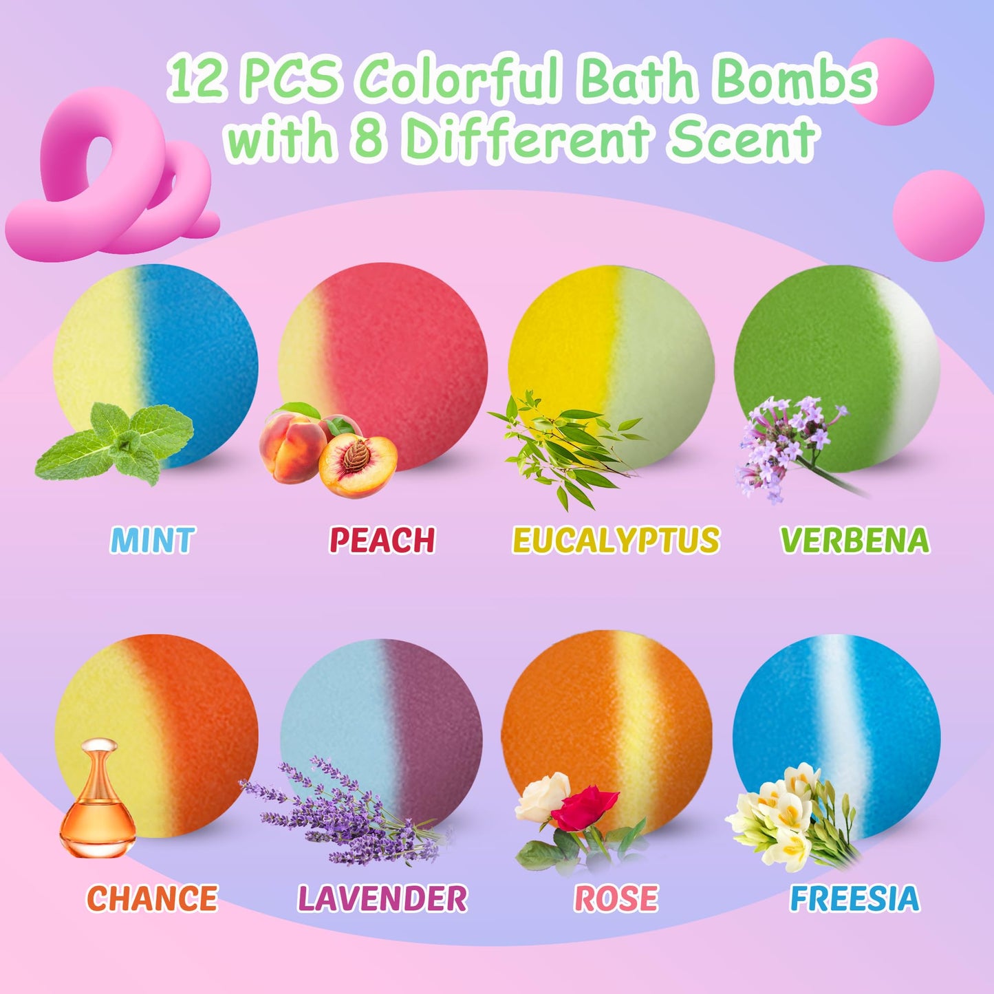 Bath Bombs for Kids, 12 Pcs Bath Bombs with Glow in The Dark Ocean Surprise Inside, Handmade Organic Bubble Bath Ball Gift Set for Boys and Girls, Gift for Birthday Christmas Easter