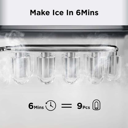 Nugget Ice Maker Countertop, Silonn Chewable Pellet Ice Machine with Self-Cleanin Function, 36lbs/24H Portable Ice Makers for Home Kitchen Officce, Black
