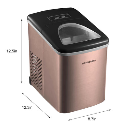 Frigidaire Countertop Portable, 26 lb per Day Bullet Ice Maker Machine (Black Stainless Steel)