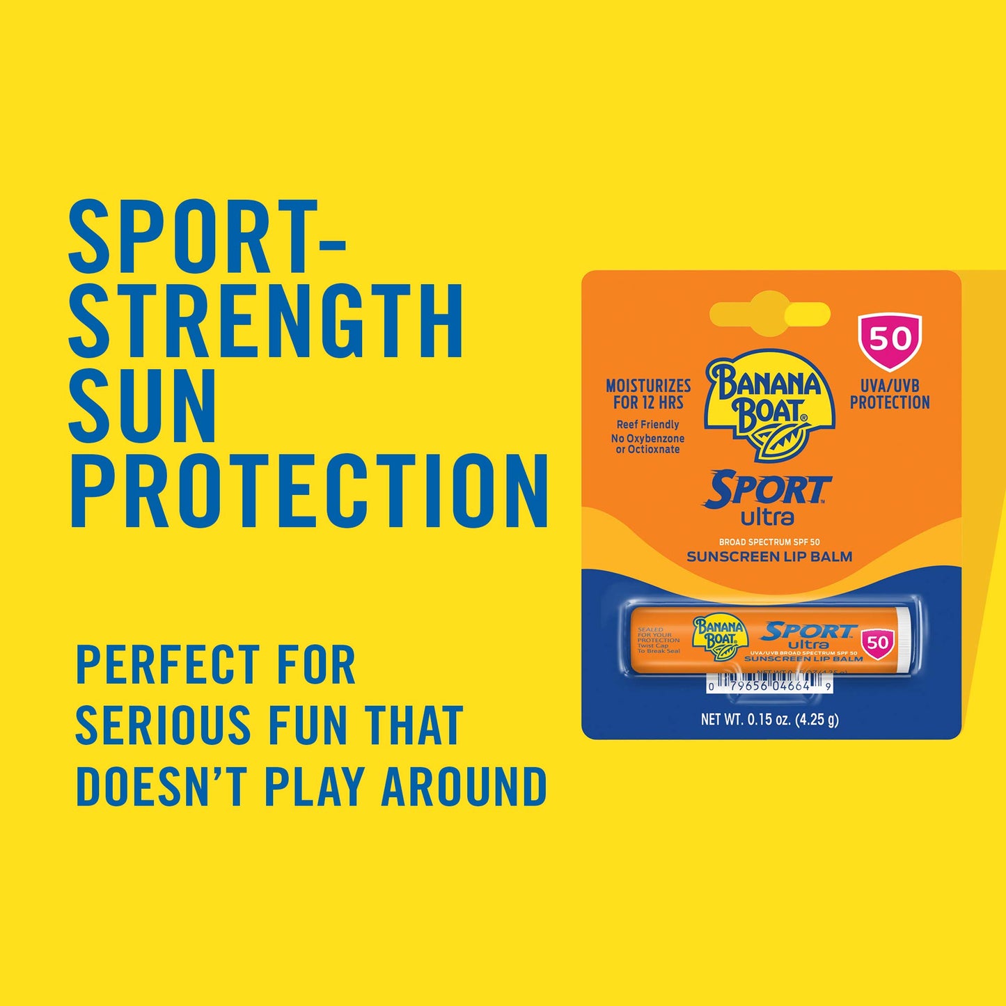 Banana Boat Sport Ultra SPF 50 Lip Sunscreen Twin Pack SPF Lip Balm Pack, Banana Boat Lip Balm SPF 50, Oxybenzone Free Sunscreen, Lip Sunblock, Travel Size Sunscreen for Lips, 2 Pack